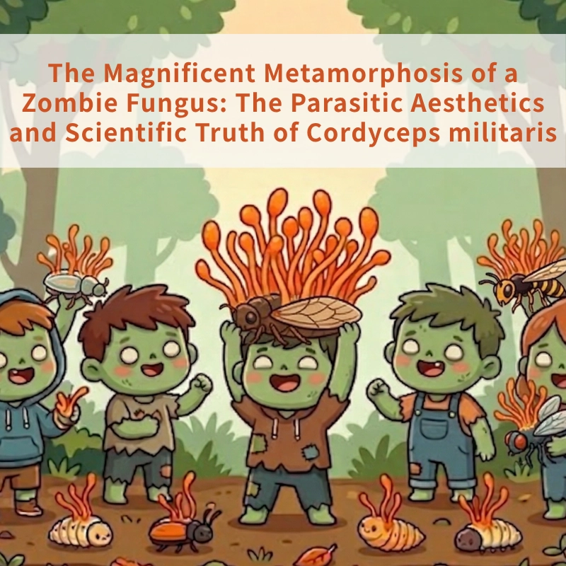 The Magnificent Metamorphosis of a Zombie Fungus: The Parasitic Aesthetics and Scientific Truth of Cordyceps militaris